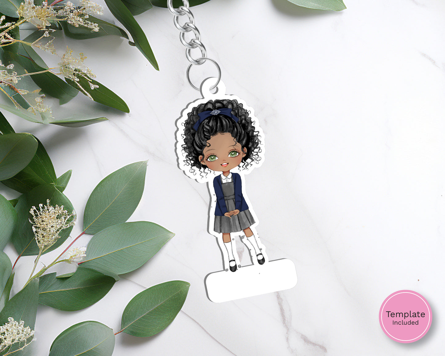 Evie Keyring Blank with Name Plaque