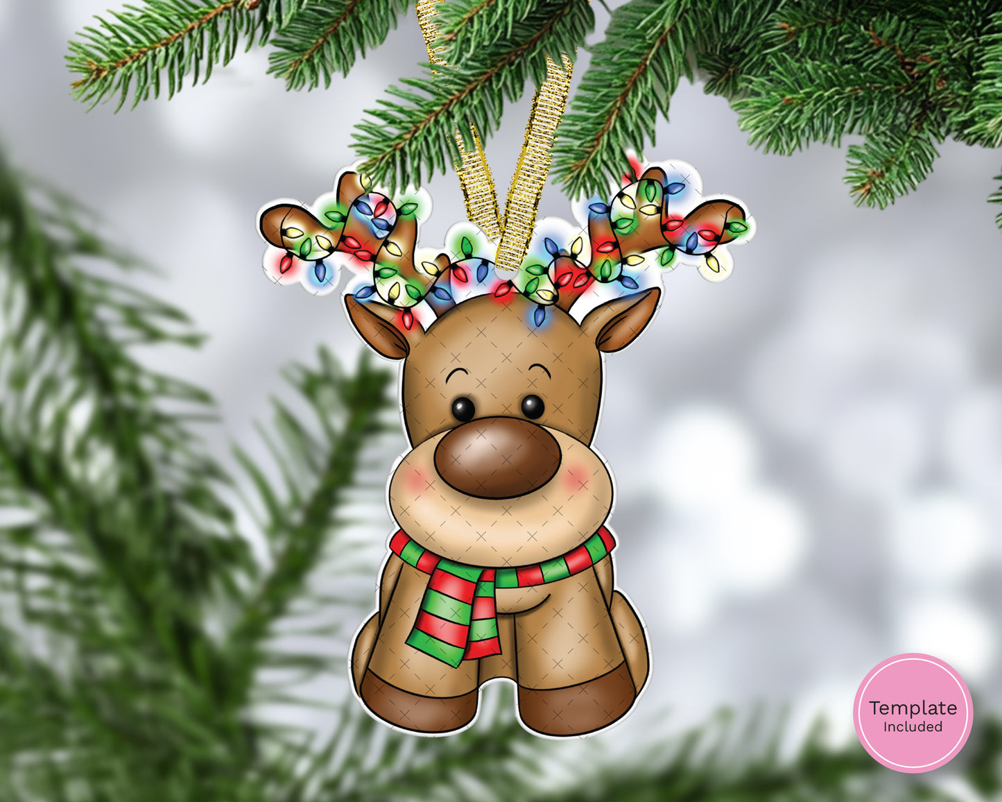 Festive Reindeer Hanging Decoration