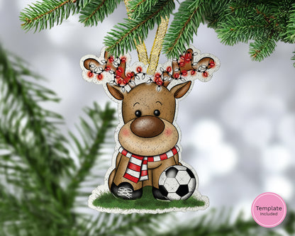 Football Reindeer Hanging Decoration