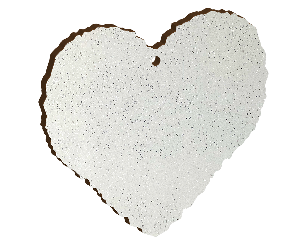 Heart Shaped Wood Slice - Glitter MDF