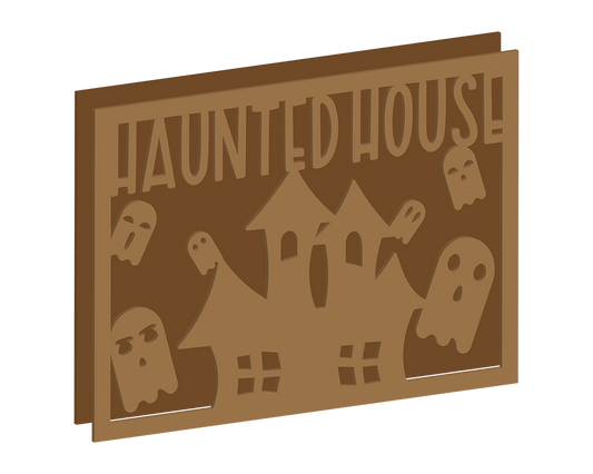 Haunted House Halloween Plaque