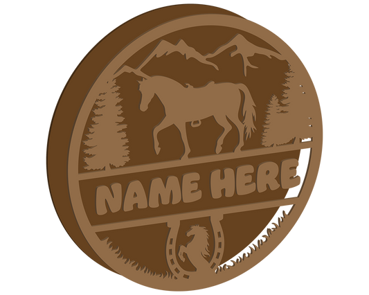 Horse Themed Name Plaque