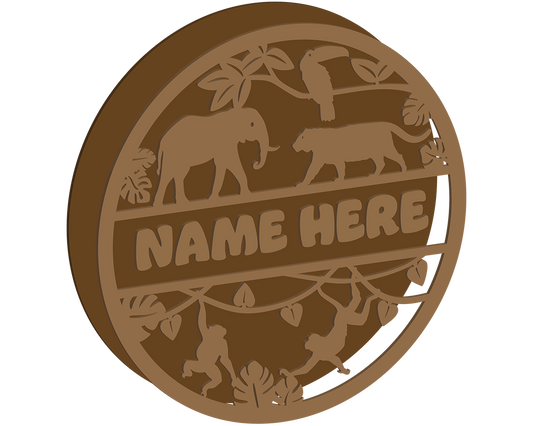 Jungle Themed Name Plaque