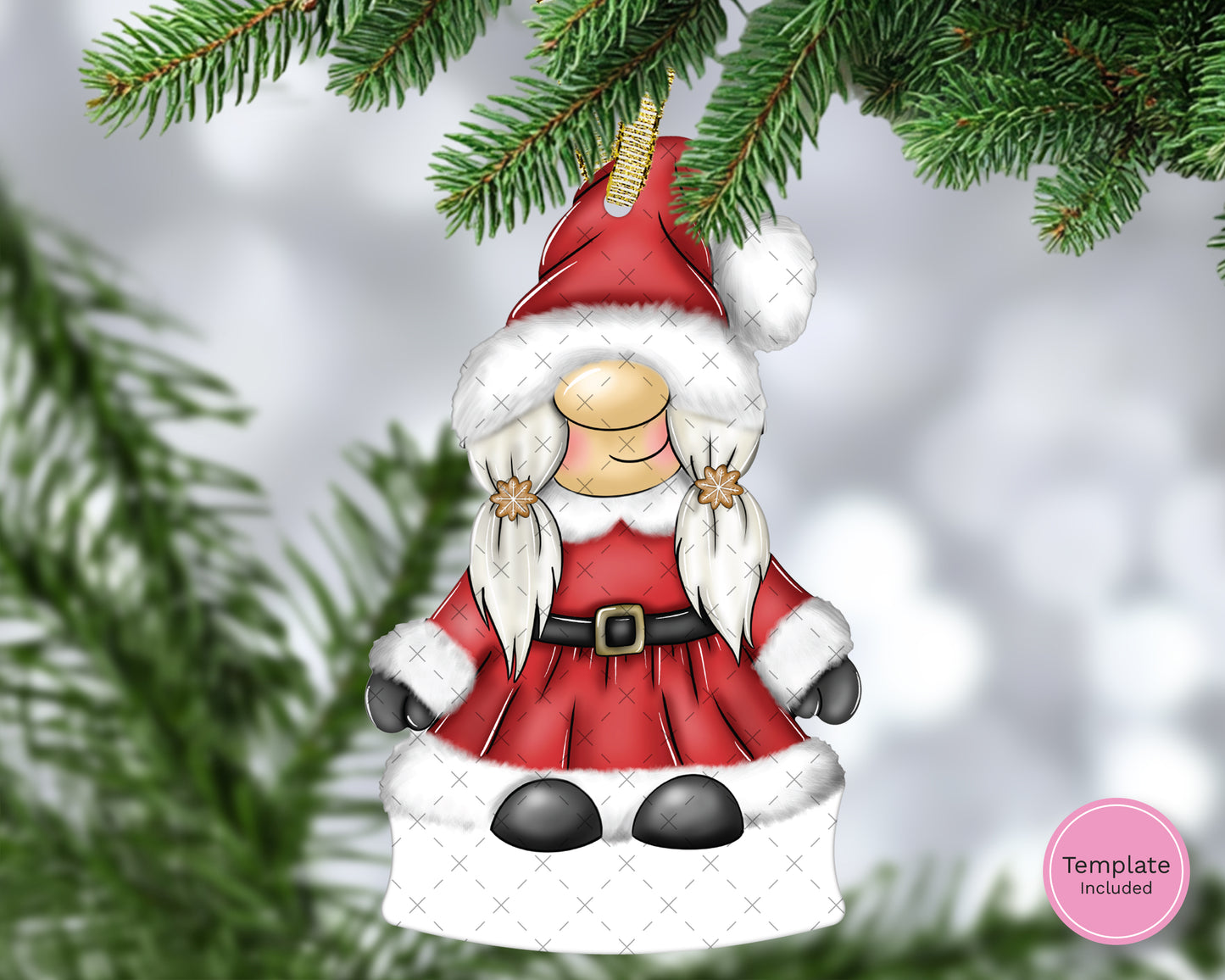 Mrs Claus Hanging Decoration with Name Plaque