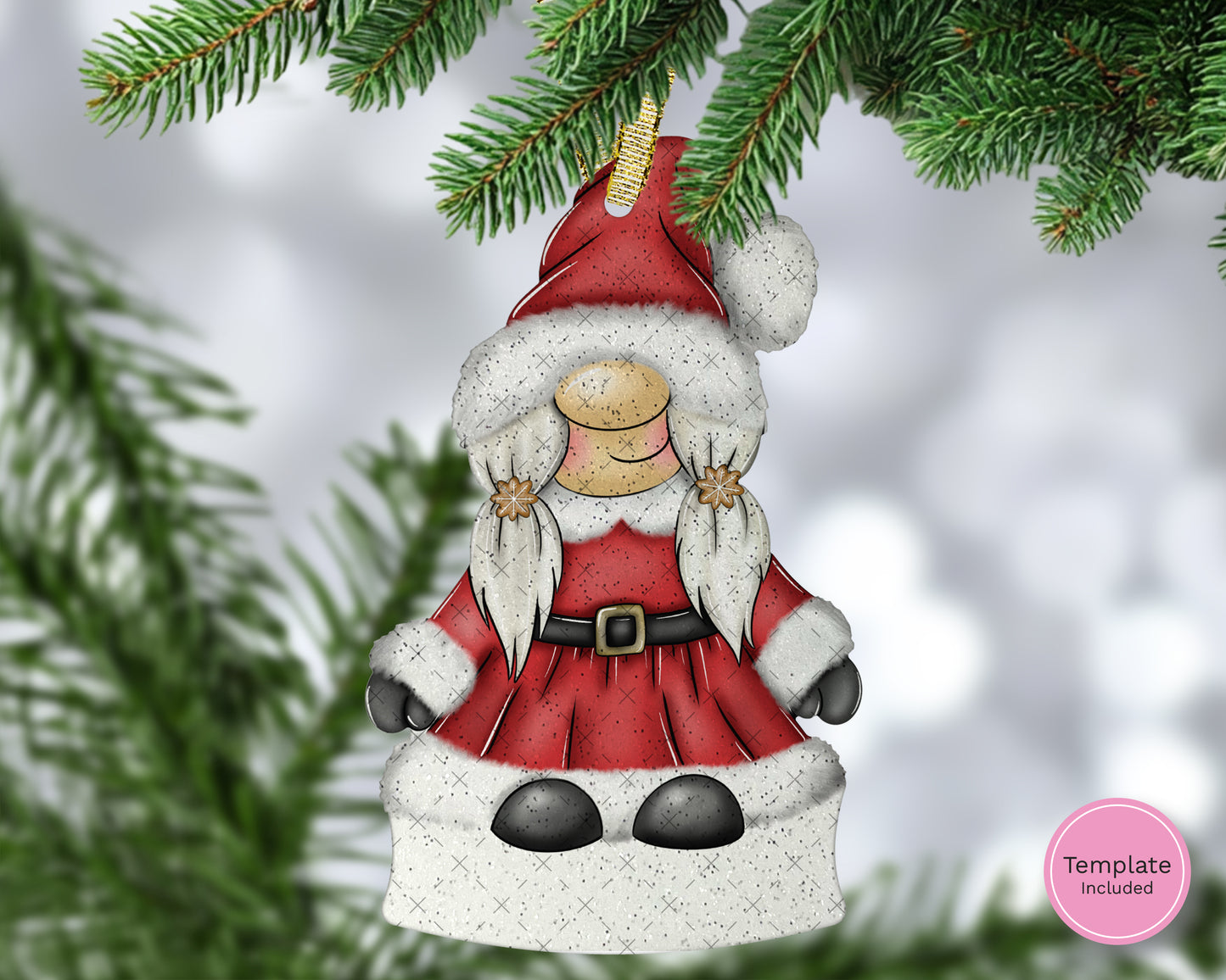 Mrs Claus Hanging Decoration with Name Plaque