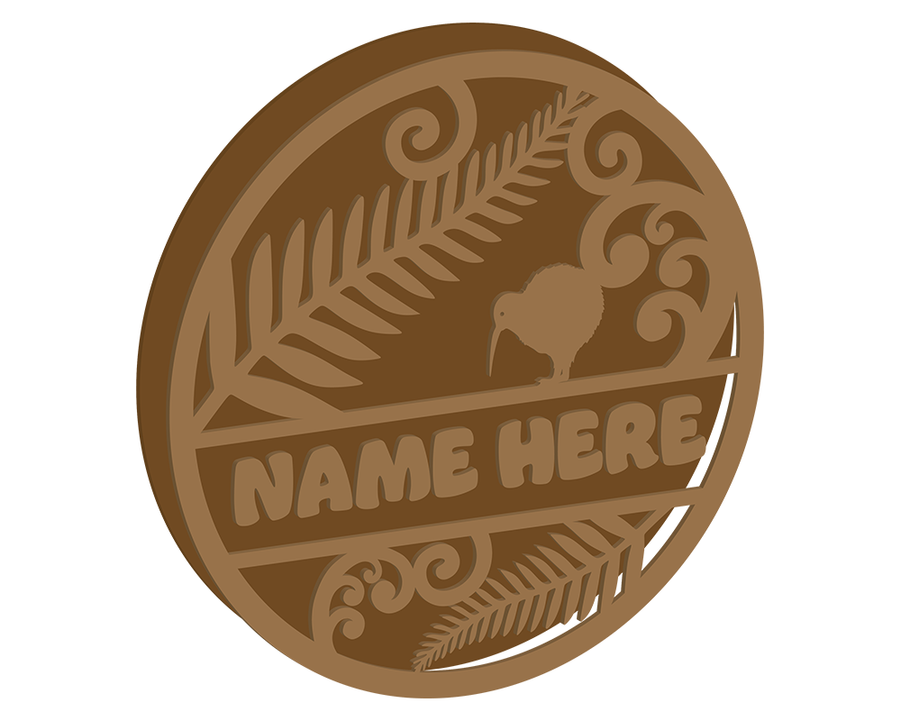 New Zealand Kiwi Themed Name Plaque