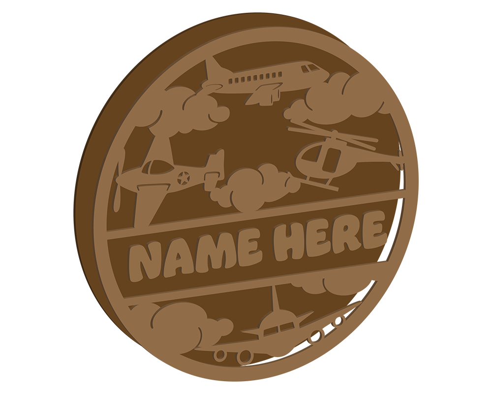 Morden Plane Themed Name Plaque