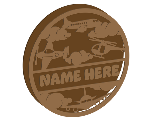 Morden Plane Themed Name Plaque