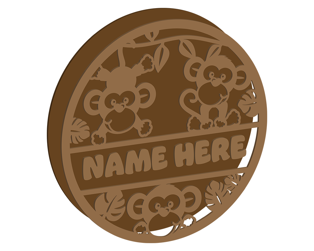 Monkey Themed Name Plaque