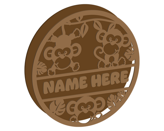 Monkey Themed Name Plaque