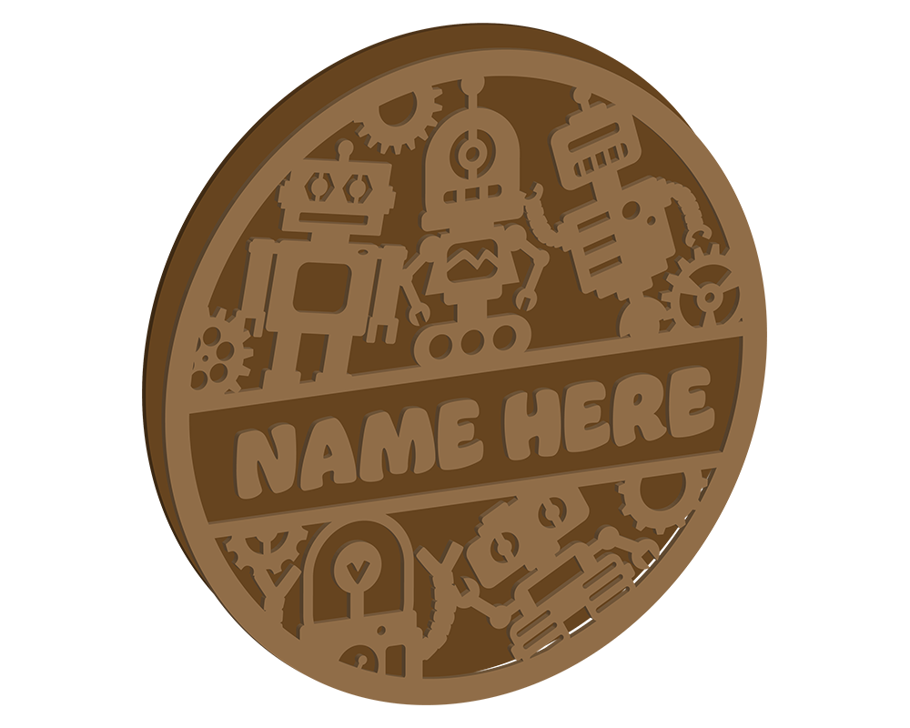 Robot Themed Name Plaque