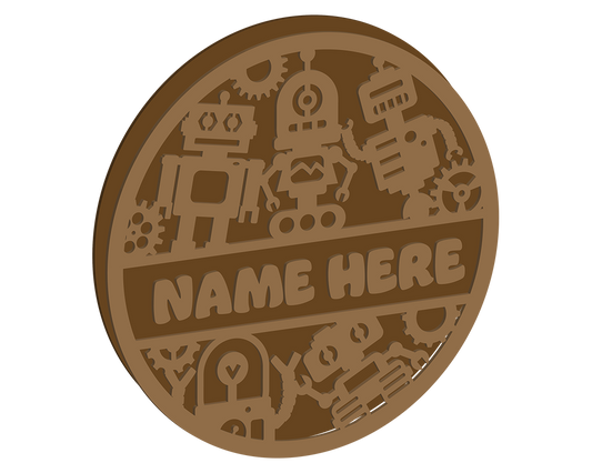 Robot Themed Name Plaque