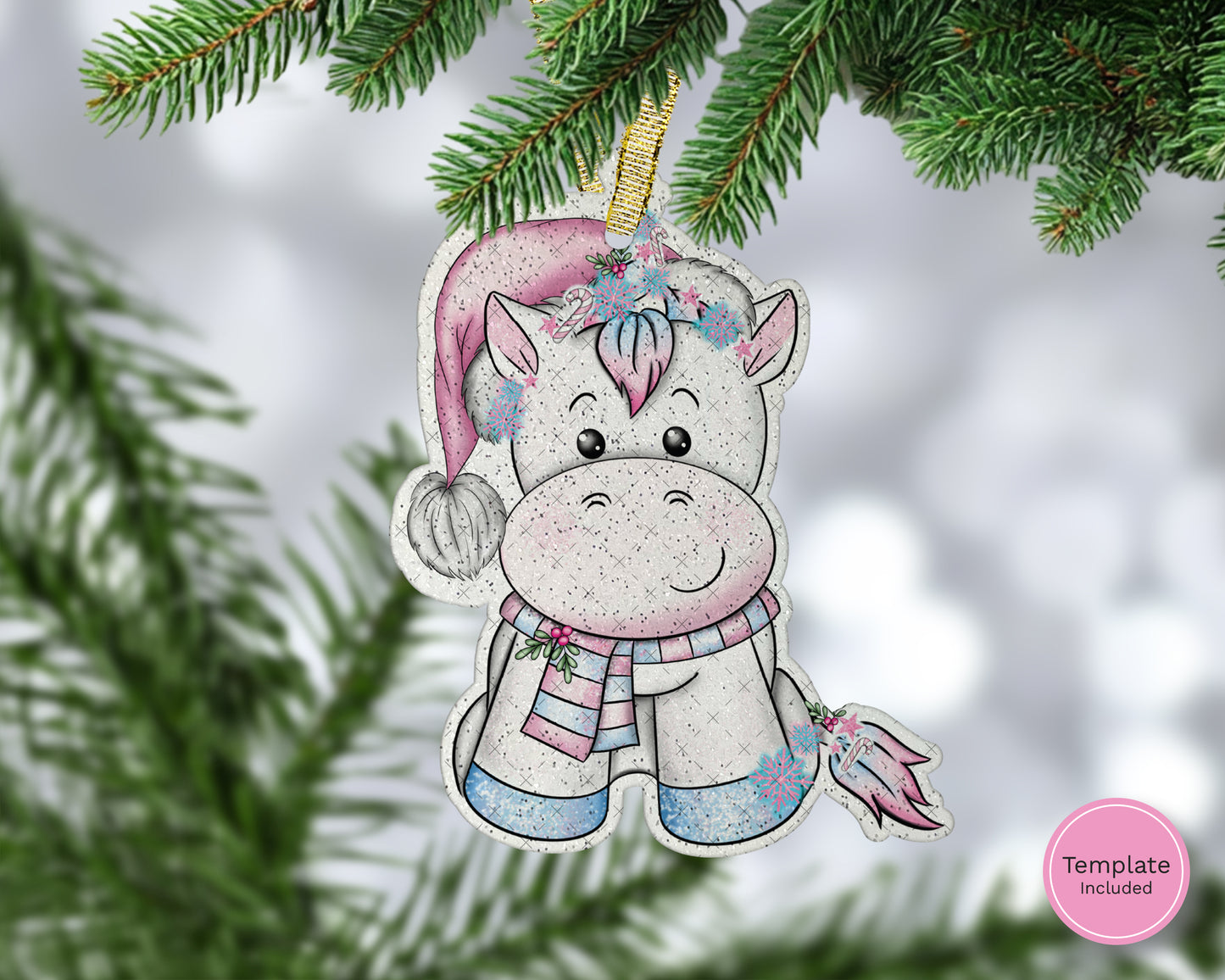 Christmas Unicorn Hanging Decoration