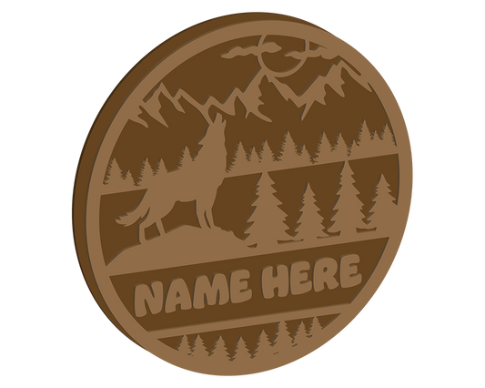 Wolf Themed Name Plaque