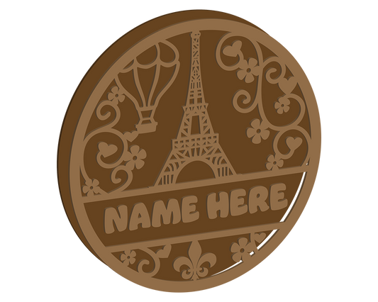 Paris Themed Name Plaque