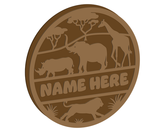 Safari Themed Name Plaque