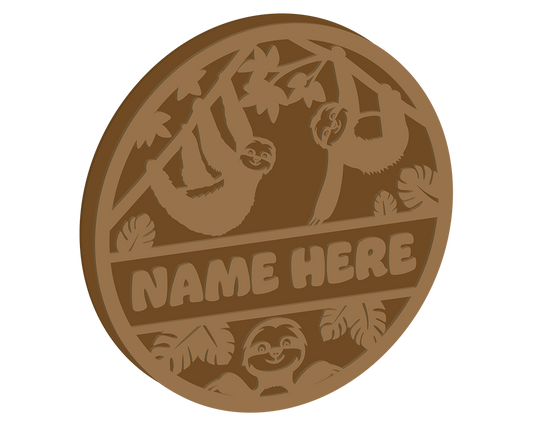 Sloth Themed Name Plaque