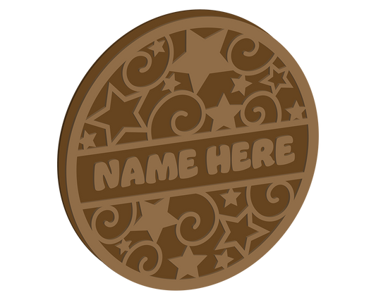 Stars and Swirls Themed Name Plaque