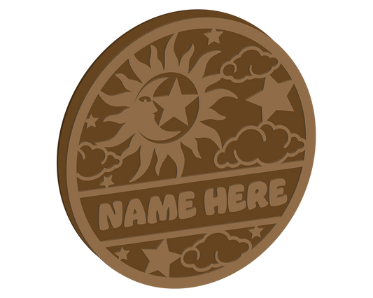 Sun and Moon Themed Name Plaque