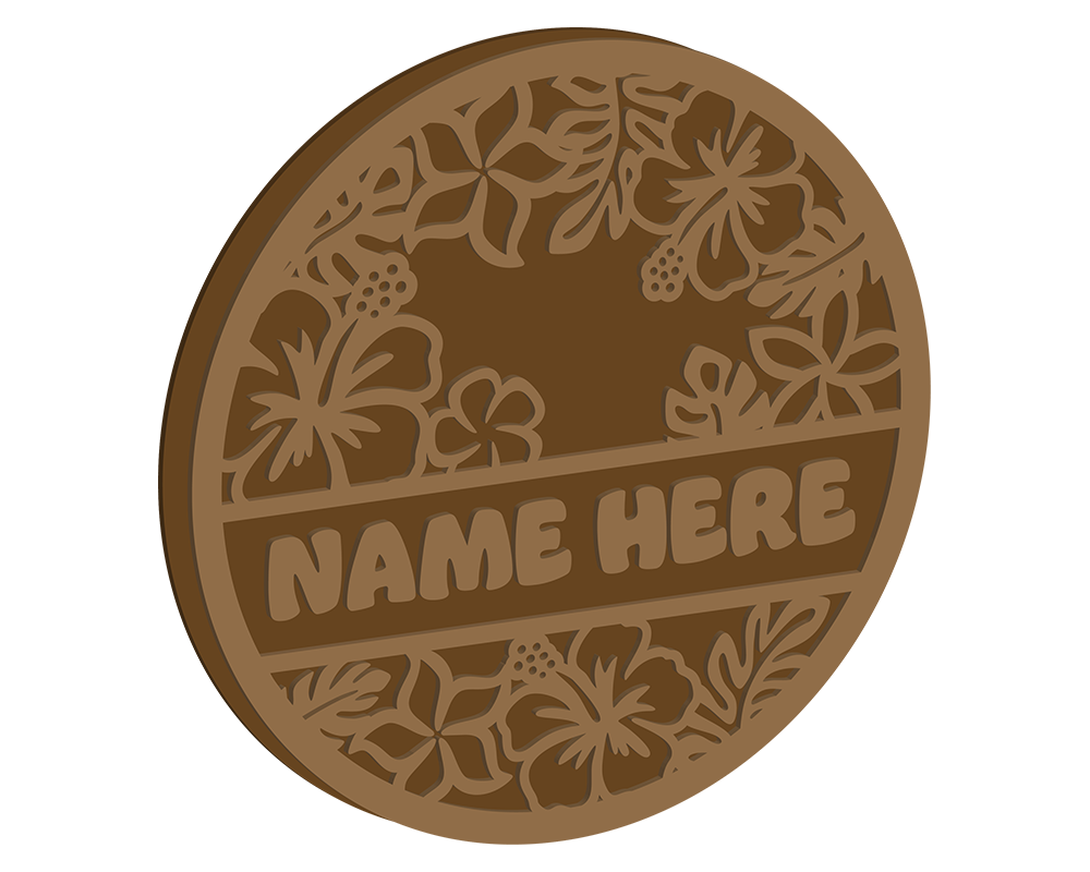 Tropical Flowers Themed Name Plaque