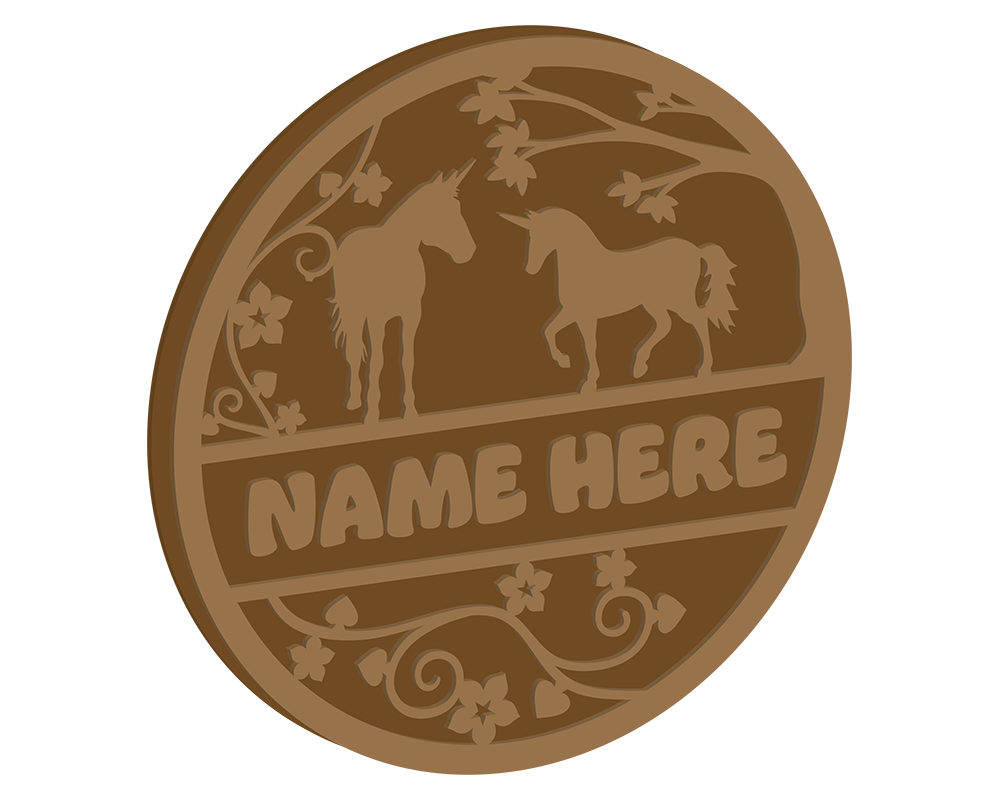 Unicorn and Vines Themed Name Plaque