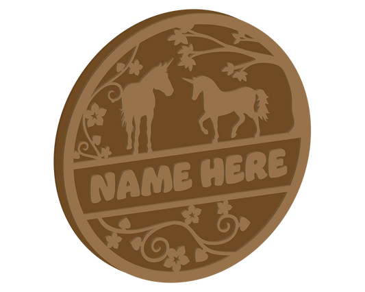 Unicorn and Vines Themed Name Plaque