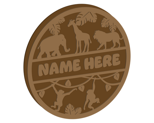 Wild Animals Themed Name Plaque