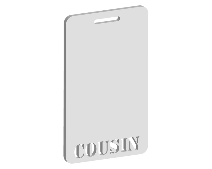 Cousin Luggage Tag Design