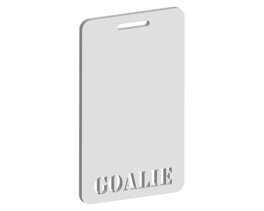 Goalie Luggage Tag Design