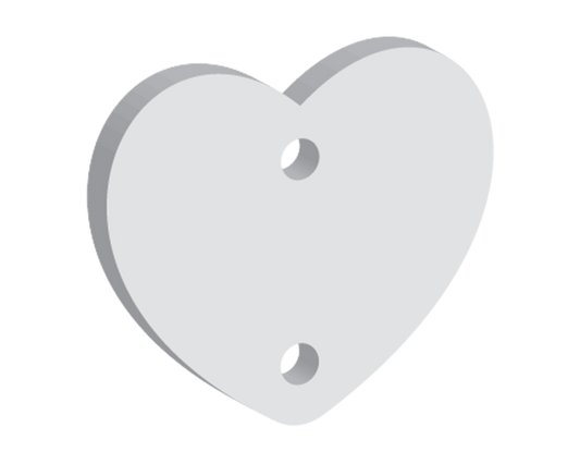 30mm Heart Two Vertical Holes (10pcs)