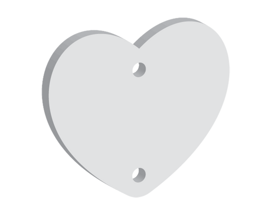 40mm Heart Two Vertical Holes (10pcs)