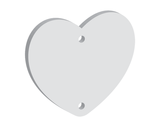 50mm Heart Two Vertical Holes (10pcs)