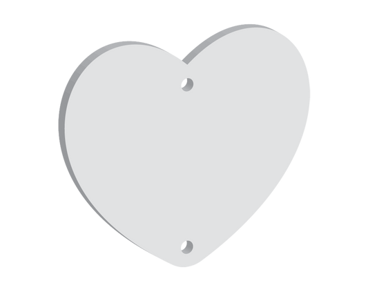 60mm Heart Two Vertical Holes (10pcs)