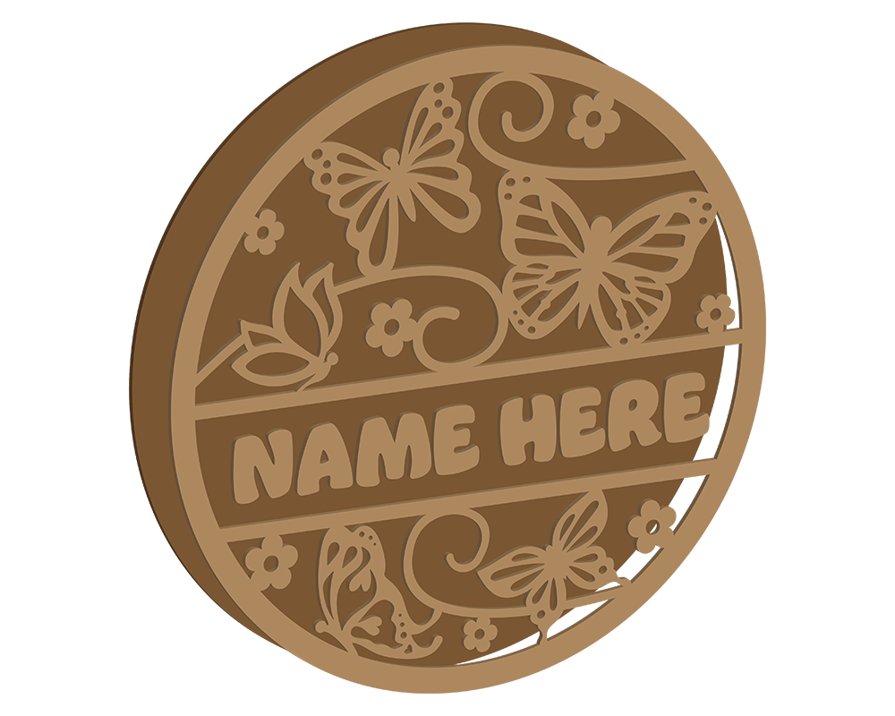 Butterfly Themed Name Plaque