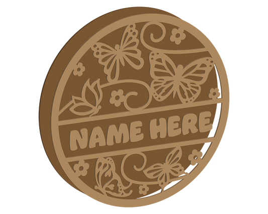 Butterfly Themed Name Plaque
