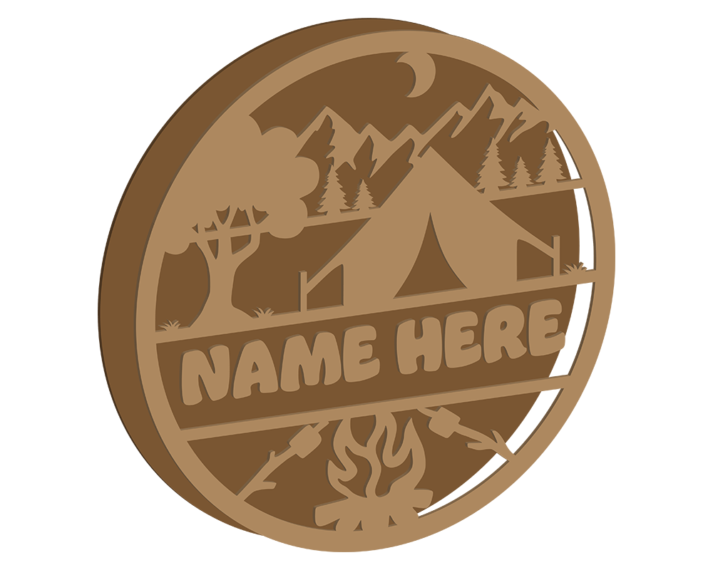 Camping Themed Name Plaque