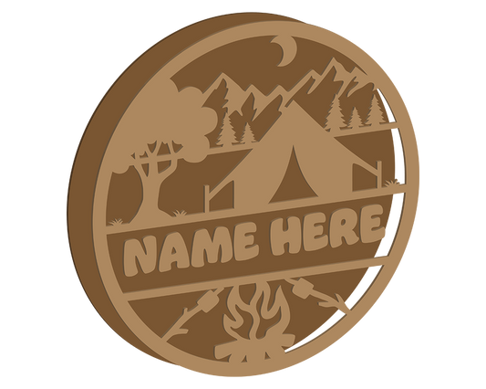 Camping Themed Name Plaque