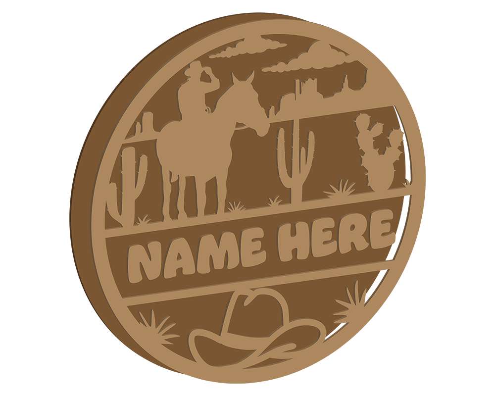 Cowboy Themed Name Plaque