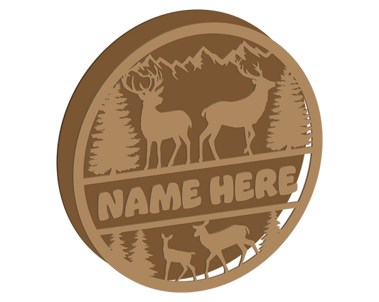 Deer Themed Name Plaque