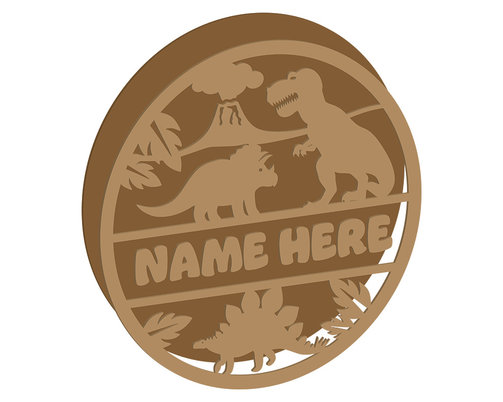 Dinosaur Themed Name Plaque