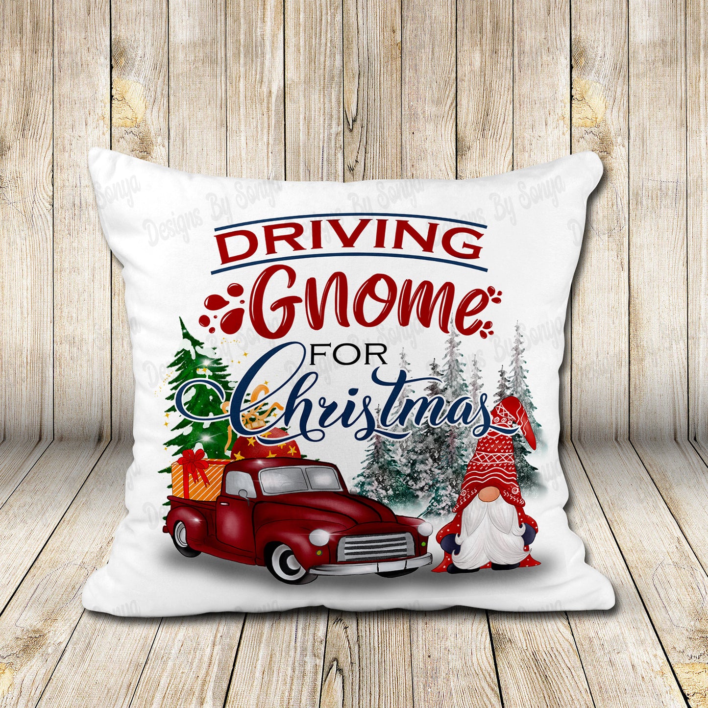 Driving Gnome For Christmas - Red