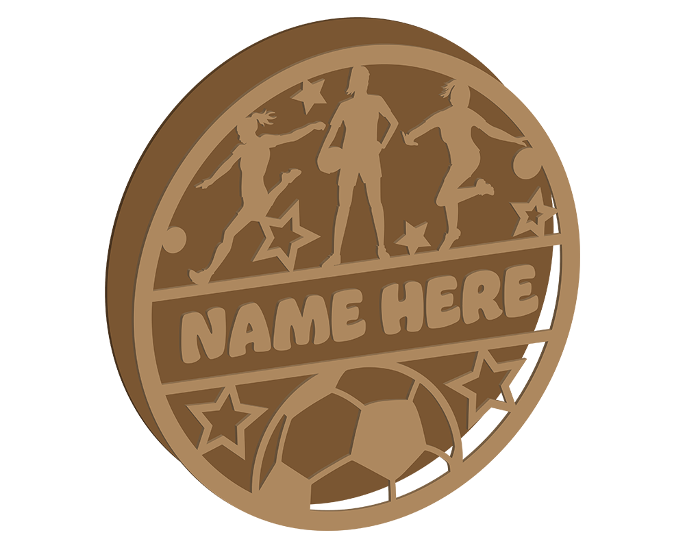 Girls Football Themed Name Plaque