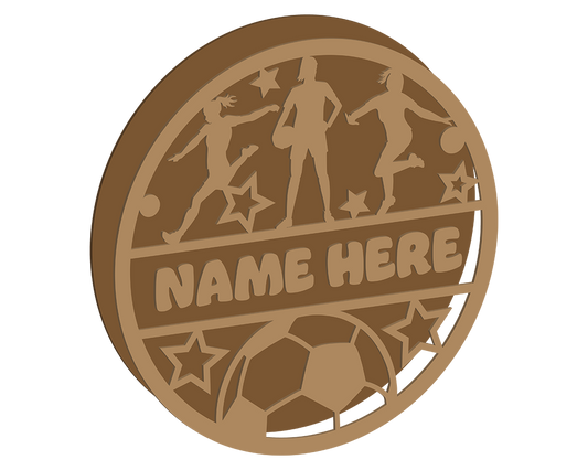 Girls Football Themed Name Plaque