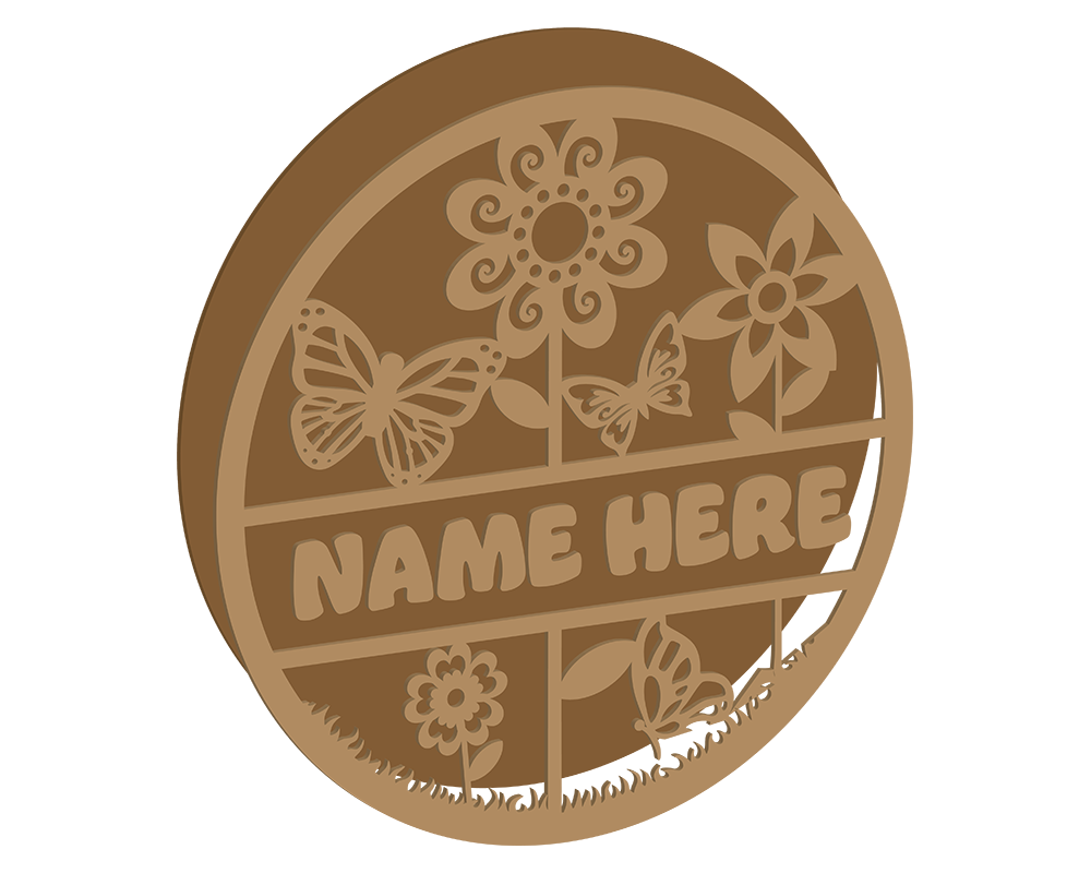 Flower Themed Name Plaque