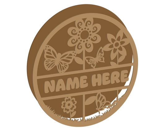 Flower Themed Name Plaque