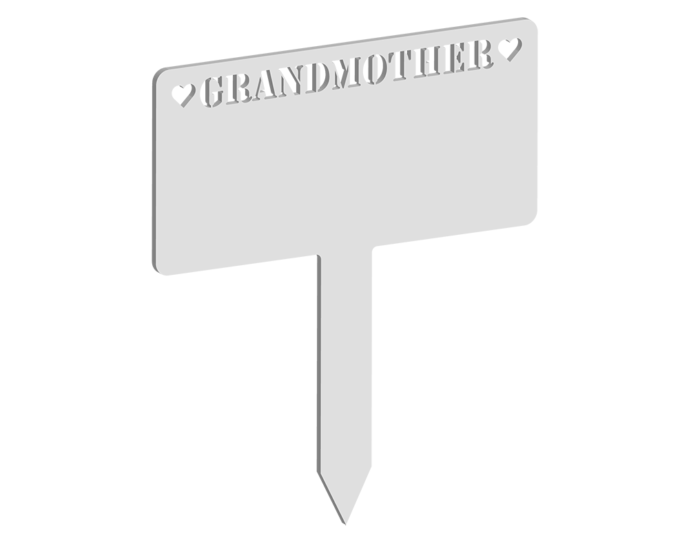 Rectangular Grandmother Hearts Memorial Plaque