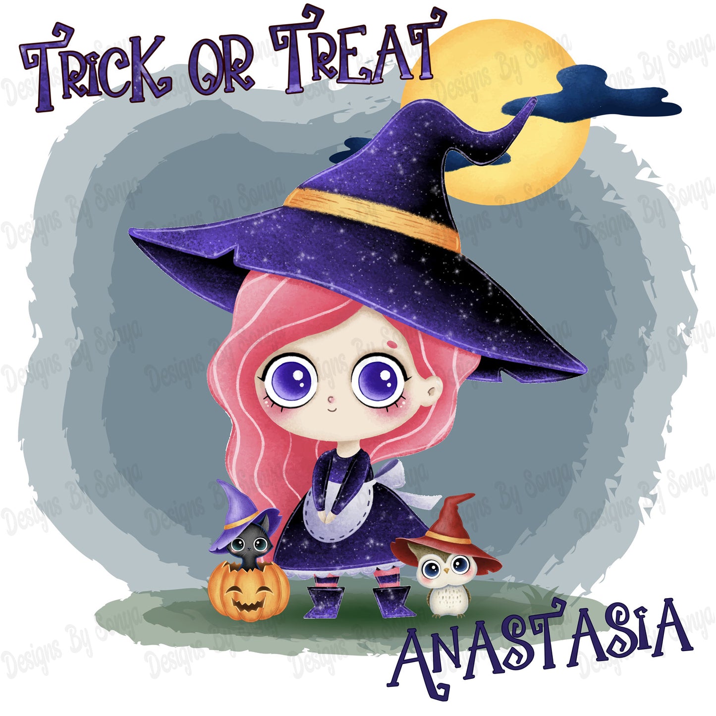 Purple Witch Halloween Design