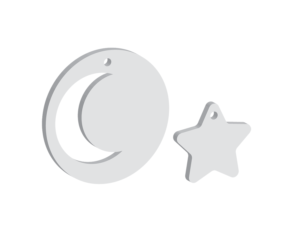 Moon and Star Keyring Pack (5 Sets)