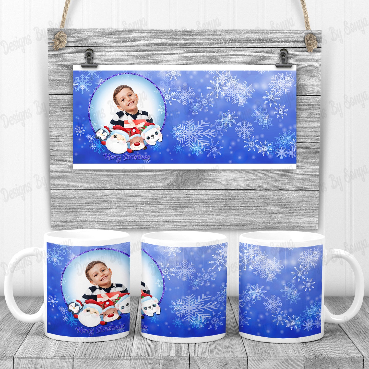 Christmas Photo Mug and Coaster Sets (8 Styles Inc)