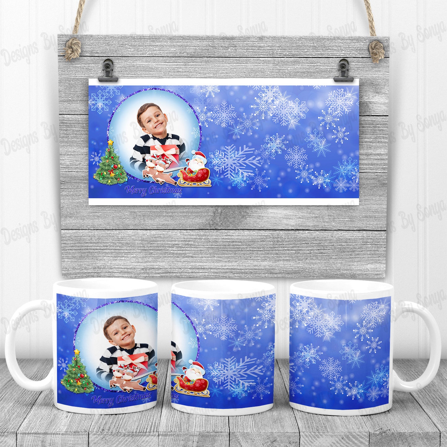 Christmas Photo Mug and Coaster Sets (8 Styles Inc)